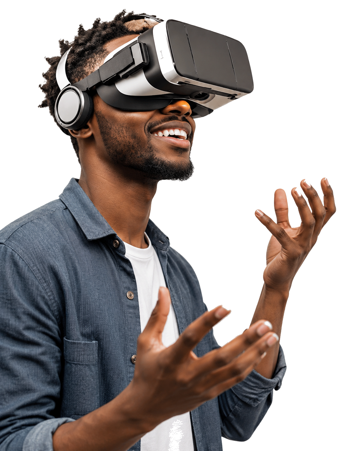 Learner engaging with an immersive virtual experience